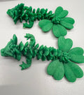 Earrings dragon four leaf clover tadlings
